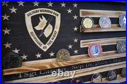Military Working Dog Challenge Coin Display MWD Flag Handmade in the USA