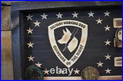 Military Working Dog Challenge Coin Display MWD Flag Handmade in the USA