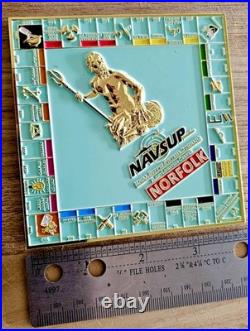 Monopoly Game NAVSUP Norfolk Virginia CPO Mess Supply Navy Seals Challenge Coin
