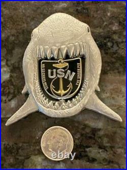 NAVY CHIEF PRIDE CAPITAL EXPRESS US NAVY CHALLENGE COIN SHARK JAWS (serialized)