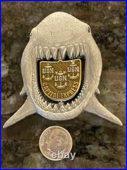 NAVY CHIEF PRIDE CAPITAL EXPRESS US NAVY CHALLENGE COIN SHARK JAWS (serialized)