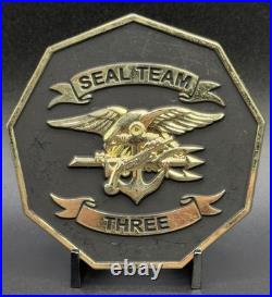 NAVY SEAL Team 3 Brotherhood Coin with Edge Initials NSW ST3 Team-Issued Rare