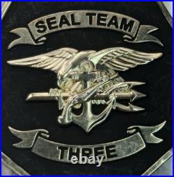 NAVY SEAL Team 3 Brotherhood Coin with Edge Initials NSW ST3 Team-Issued Rare