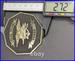 NAVY SEAL Team 3 Brotherhood Coin with Edge Initials NSW ST3 Team-Issued Rare