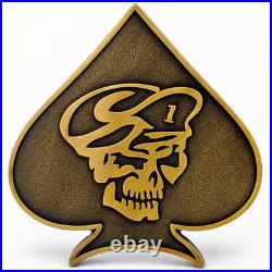 NSWG-4 SBT-22 Troop One SWCC Dirty Boat Guys Ace Spade Navy Challenge Coin