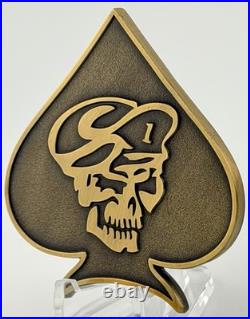 NSWG-4 SBT-22 Troop One SWCC Dirty Boat Guys Ace Spade Navy Challenge Coin