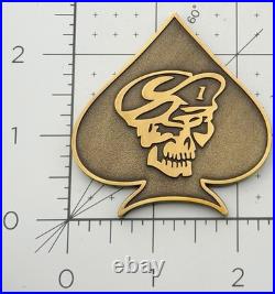 NSWG-4 SBT-22 Troop One SWCC Dirty Boat Guys Ace Spade Navy Challenge Coin