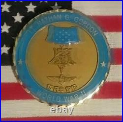 Nathan G. Gordon, U. S. Navy Wwii, Medal Of Honor, Challenge Coin Blue #5400