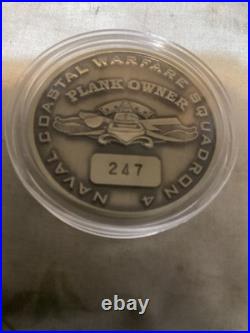 Naval Costal Warfare Squadron PLANK OWNER SEAL Team 4 Navy Challenge Coin Number