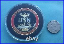 Naval Special Warfare Challenge Coin Hsc-84 Red Wolves Dedicated Navy Seal Helos