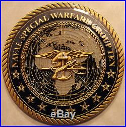 Naval Special Warfare Group Ten Navy Chiefs Mess Challenge Coin / X / 10 / SEAL