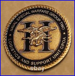 Naval Special Warfare Group Two SEALs Log & Sup Navy Chief Epoxy Challenge Coin