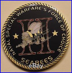 Naval Special Warfare Group Two SEALs Log & Sup Navy Seabees / CB Challenge Coin