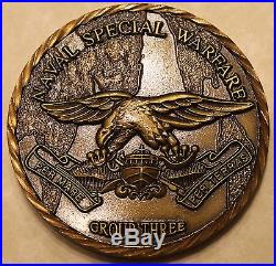 Naval Special Warfare Grp Three Per Mare Per Terras Navy Challenge Coin / 3 SEAL