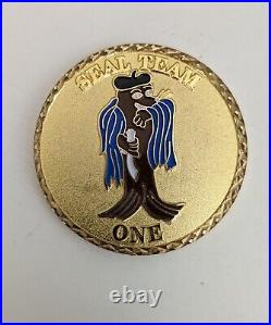 Naval Special Warfare SEAL Team 1 Blue Cape Sammie Navy Challenge Coin / One