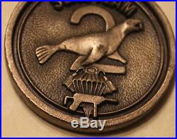 Naval Special Warfare SEAL Team 2 older pewter version Navy Challenge Coin / Two