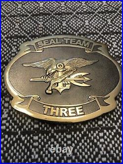 Naval Special Warfare SEAL Team 3 30th Anniversary Navy Challenge Coin RARE