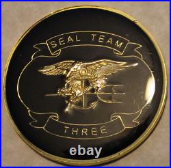 Naval Special Warfare SEAL Team 3 Epoxy Navy Challenge Coin / Three