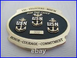 Naval Special Warfare SEAL Team 3 Serial #302 Navy Chief Challenge Coin / Three