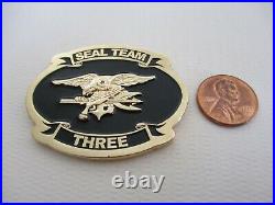 Naval Special Warfare SEAL Team 3 Serial #302 Navy Chief Challenge Coin / Three