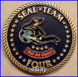 Naval Special Warfare SEAL Team 4 Black SEAL Navy Challenge Coin / Four