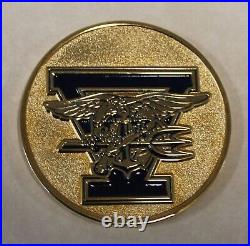 Naval Special Warfare SEAL Team 5 / Five Glitter Gold Navy Challenge Coin Five