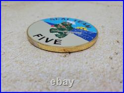Naval Special Warfare SEAL Team 5 / Five Gold & Blue Large Navy Challenge Coin