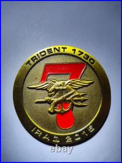 Naval Special Warfare SEAL Team 7 Iraq 2015 Navy Challenge Coin Bronze RARE