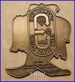 Naval Special Warfare SEAL Team One, 50th Annv ser#316 Navy Challenge Coin / 1
