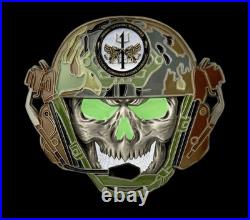 Naval Special Warfare SEAL Team Skull 3 Glow Challenge Coin NSW