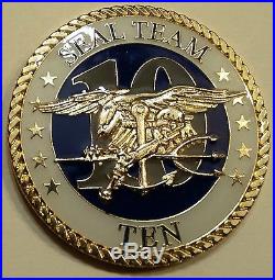 Naval Special Warfare SEAL Team Ten / 10, 3 Troop Navy Challenge Coin Cir2015