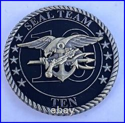 Naval Special Warfare SEAL Team Ten / 10 Navy Challenge Coin Matt Black Version