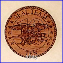 Naval Special Warfare SEAL Team Ten / 10 Wooden Navy Challenge Coin