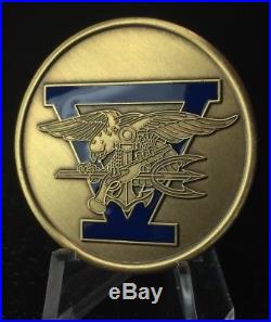 Naval Special Warfare Seal Team 5 Hard Baked Enamel Navy Challenge Coin RARE