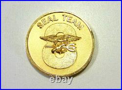 Naval Special Warfare Seal Team 8 Eight Gold Toned Navy Challenge Coin ST8