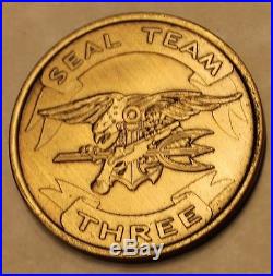 Naval Special Warfare Three or SEAL Team 3 Bronze Navy Challenge Coin