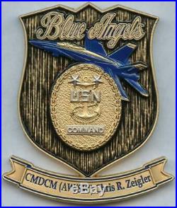 Navy Blue Angels COMMAND MASTER CHIEF Challenge Coin CMDCM AWithSW Chris Zeigler