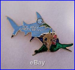 Navy CPO Chief Challenge Coin GOLD Hawaii HAMMERHEAD SHARK RARE non nypd msg
