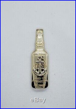 Navy CPO Chief Challenge Coin SAILOR JERRY GOLD Bottle nypd msg ONLY 25 MADE