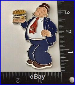 Navy CPO Chief Mess Challenge Coin Wimpy Popeye Sailor Cartoon Non FBI NYPD Seal