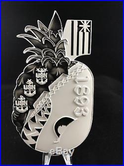Navy CPO Coin Hawaii Pineapple Bomb Three Coin Set Star Trooper- Heaven- Black
