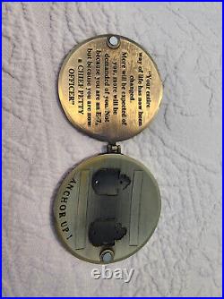 Navy CPO mess coin. Anchor holder! Amazing large detailed rare