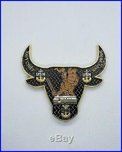 Navy Chief CPO Challenge Coin GUAM Bull Head non nypd msg LIMITED Nose Ring