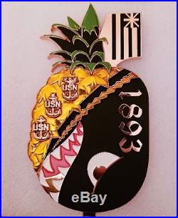 Navy Chief CPO Challenge Coin HAWAII PINEAPPLE Bomb non nypd msg RARE & LARGE