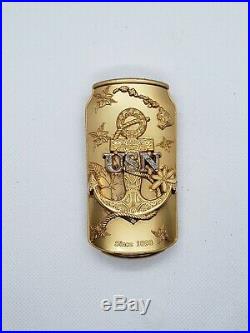 Navy Chief CPO Challenge Coin HAWAII TIKI Drink Can GOLD non nypd msg RARE
