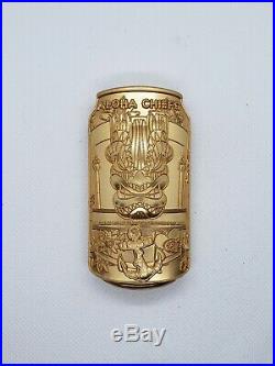 Navy Chief CPO Challenge Coin HAWAII TIKI Drink Can GOLD non nypd msg RARE