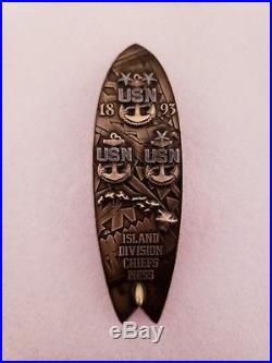 Navy Chief CPO Challenge Coin Hawaii SURFBOARD Limited non nypd msg AMAZING