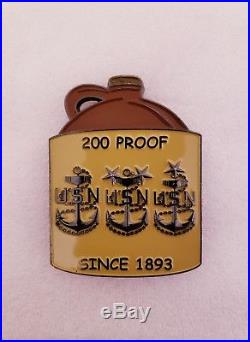 Navy Chief CPO Challenge Coin TENNESEE MOONSHINE bottle no nypd msg SERIALIZED