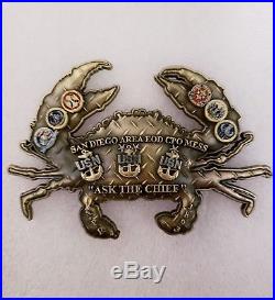 Navy Chief CPO Challenge coin SEAL EOD CRAB RARE non nypd msg SUPER DETAILED