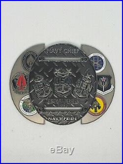 Navy Chief CPO Challenge coin SOCOM seal msg nypd SLIDES OPEN BLACK CHROME